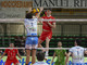 Lorenzo Codarin a muro nella partita vinta da Cuneo a Macerata (Foto Mauro Pianes)