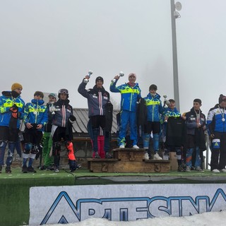 Le foto delle premiazioni dello Slalom del Trofeo Peira Impianti ad Artesina (per gentile concessione del Mondolè Ski Team Artesina)