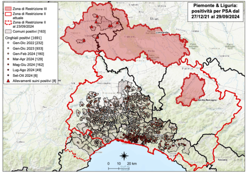 La mappa delle positività e zone di restrizione al 29 settembre