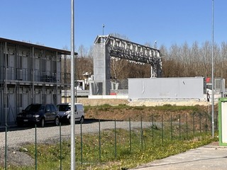 Alcuni momenti del sopralluogo tenuto questa mattina sul cantiere dell'autostrada Asti-Cuneo grazie all'iniziativa di Itinera, Confindustria Piemonte e Confindustria Cuneo