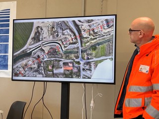 Alcuni momenti del sopralluogo tenuto questa mattina sul cantiere dell'autostrada Asti-Cuneo grazie all'iniziativa di Itinera, Confindustria Piemonte e Confindustria Cuneo