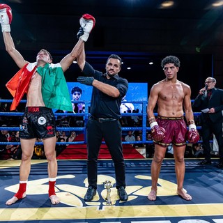 Andrea Alladio dopo la vittoria sul ring del Gladiators Night 8 allo Stadthalle di Dietikon ( Zurigo)