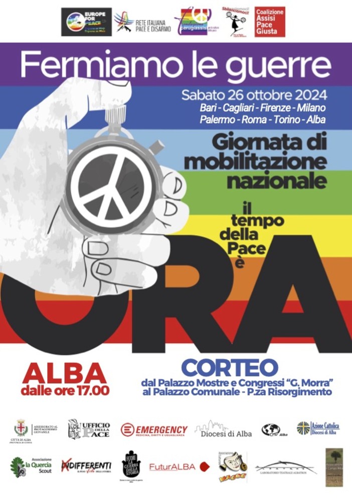 “Il tempo della Pace è ora”: anche Alba aderisce alla Giornata di mobilitazione nazionale