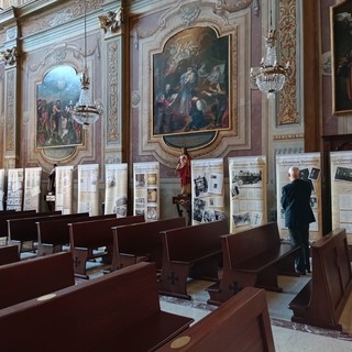 I pannelli della mostra sull'eccidio di Boves