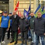 Il senatore Giorgio Maria Bergesio alla manifestazione dei lavoratori Diageo