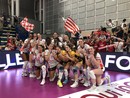 Le Gatte esultano dopo la vittoria contro Pinerolo (Foto e video di Christian Bosio)