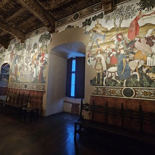 L'interno del castello della Manta