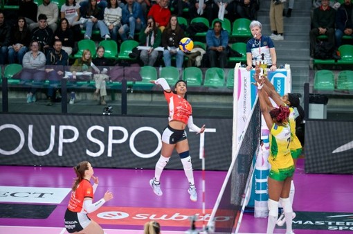 Margarita Martinez, premiata MVP dell'incontro, in azione nel match contro Pinerolo (foto di Danilo Ninotto)