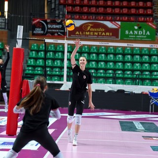 Agnese Cecconello durante l'ultimo allenamento settimanale prima della sfida contro Bergamo (Foto Danilo Ninotto)