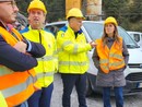 Chiara Gribaudo durante un sopralluogo al cantiere del Tenda