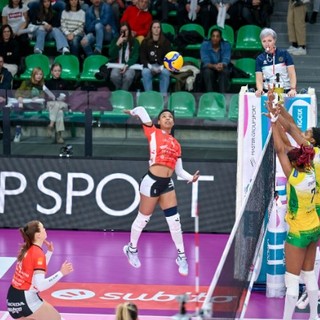 Margarita Martinez, premiata MVP dell'incontro, in azione nel match contro Pinerolo (foto di Danilo Ninotto)