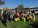 I volontari durante il corso di formazione per l'utilizzo del macchinario