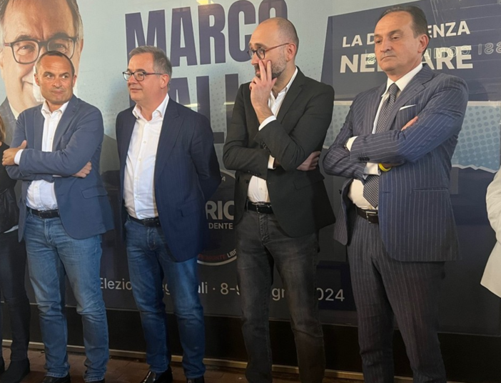 Da sinistra Enrico Costa, Marco Gallo, Luca Robaldo e Alberto Cirio