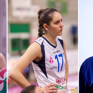 Da sinistra Veronica Allasia (Martignacco), Katja Eckl (Martignacco) e Courtney Rose Schwan (ph. Vincedomini)