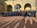 Foto di gruppo per le due bande musicali