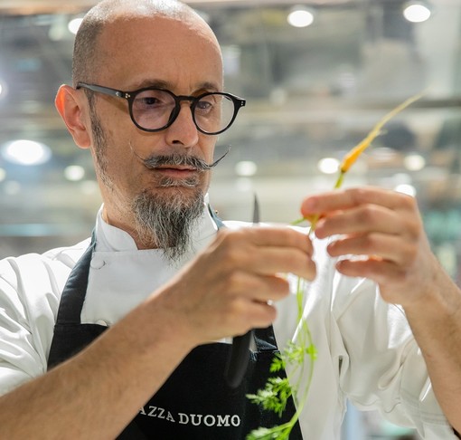 Enrico Crippa, chef del ristorante &quot;Piazza Duomo&quot; di Alba