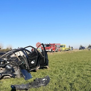 L'immagine dell'auto incidentata della vittima