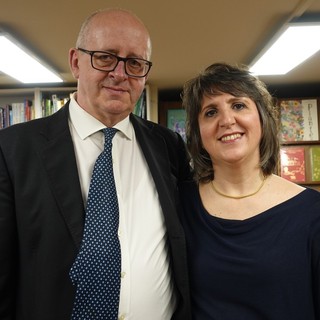 Marco Lamberti con Silvia Gullino al Caffè letterario di Albedo