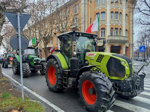 Trattori fotografati durante la protesta dello scorso gennaio