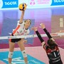 Alexandra Gryka, premiata MVP del match, in azione contro la Honda Olivero Cuneo