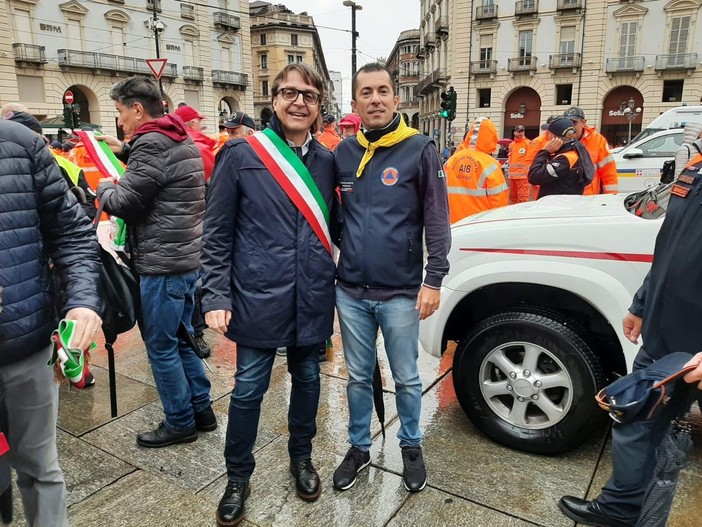 Il consigliere Sergio Burzio con l'assessore regionale Marco Gabusi