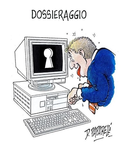 Spionaggi e dossieraggi on-line nella vignetta di Danilo Paparelli