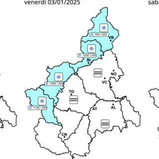 Dal pomeriggio, attese deboli nevicate sulle cime delle valli saluzzesi