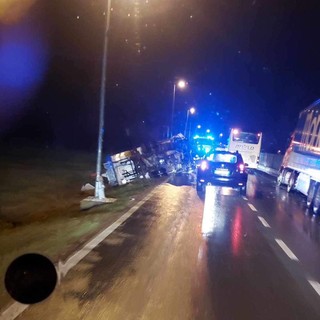 La scena dell'incidente avvenuto in mattinata nei pressi di Pollenzo