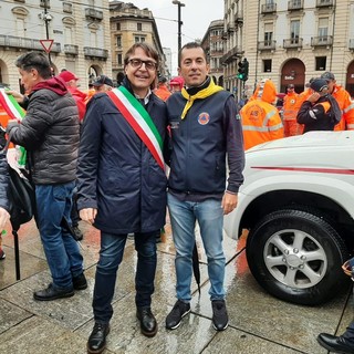 Il consigliere Sergio Burzio con l'assessore regionale Marco Gabusi