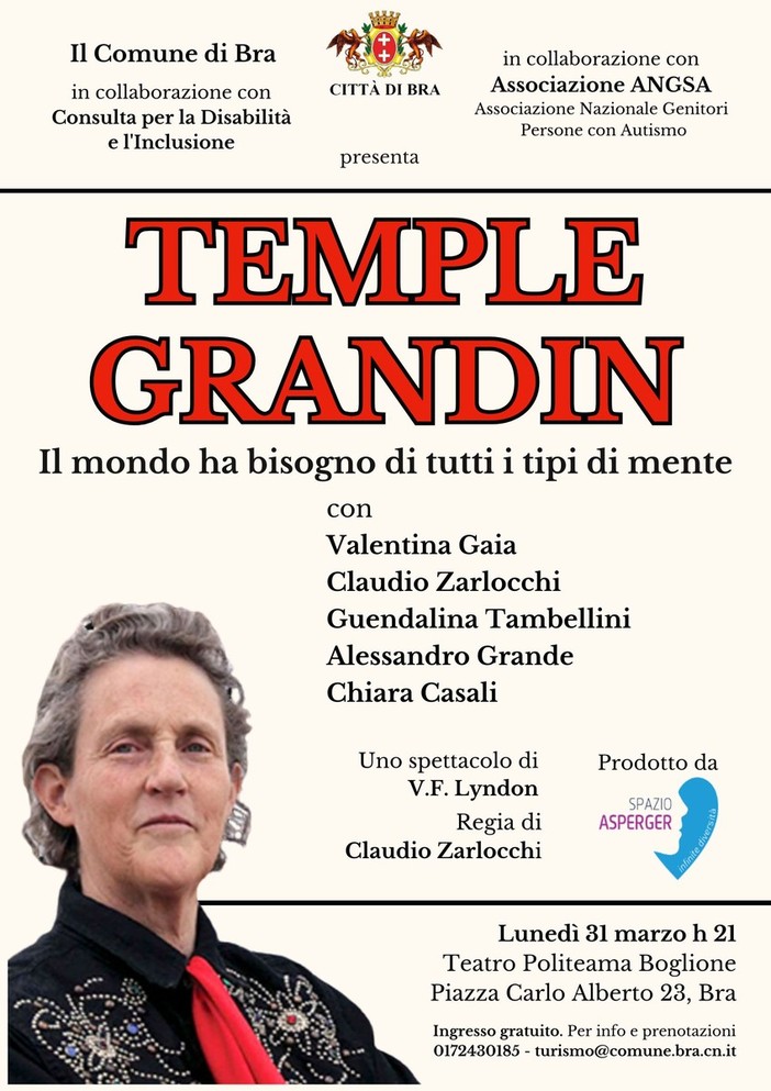 Bra, Giornata Mondiale per la Consapevolezza sull’Autismo: a teatro lo spettacolo “Temple Grandin”