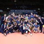 La gioia dei ragazzi e dello staff di Cuneo dopo la vittoria con Porto Viro (Foto: Valerio Giraudo e Beatrice Bramardi)