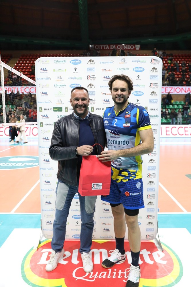 Lorenzo Codarin, Mvp dell'incontro, insieme con Daniele Ribero (Foto Valerio Giraudo)