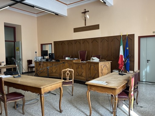 L'aula del tribunale di Cuneo dove è in corso il processo