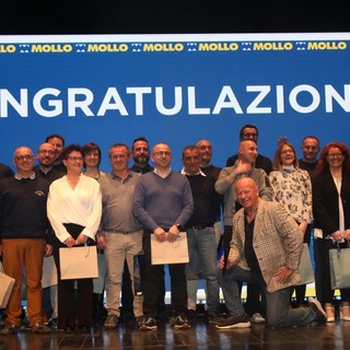 Alcuni momenti della convention del Gruppo Mollo al Teatro Sociale di Alba (Foto Silvia Muratore)