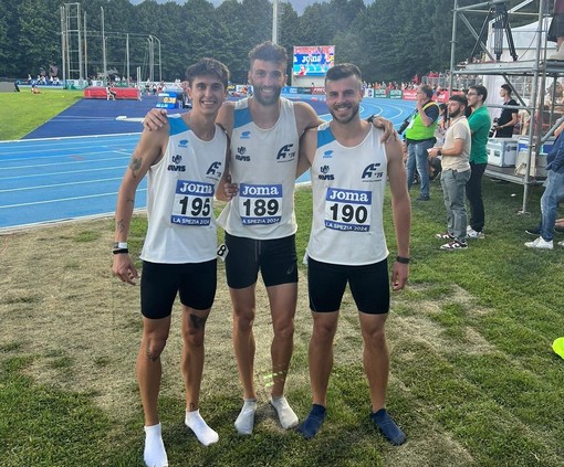 Andrea Cerrato, Lorenzo Mellano, Simone Demichelis . foto fidal piemonte