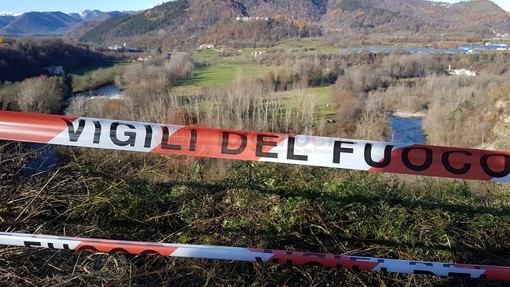 Nell'immagine una precedente esercitazione dei Vigili del fuoco, nel novembre 2019 a Borgo San Dalmazzo