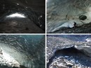 Grotte di ghiaccio nella parte sepolta del ghiacciaio di Peirabroc, Alpi Marittime, CN