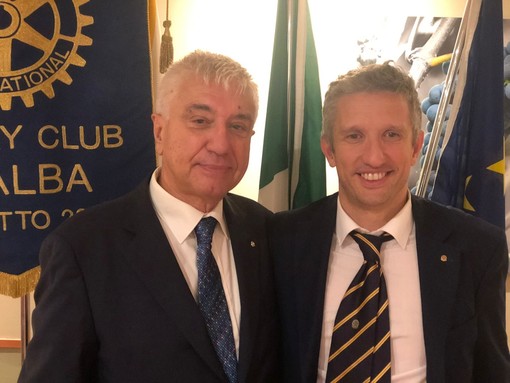 Enrico Strada e Paolo Fortuna (Presidente del Rotary Club Alba)