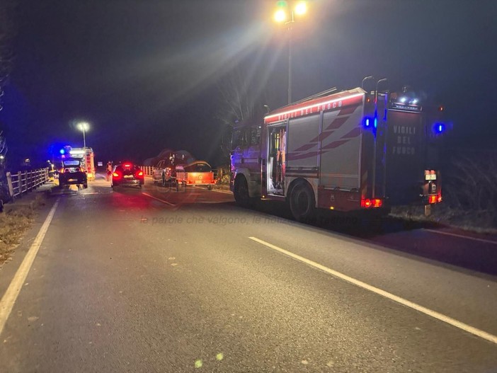 La scena dell'incidente a Farigliano