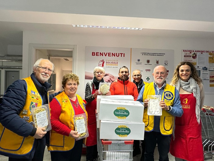 Dal pastificio Vallebelbo 70 confezioni di pasta fresca in favore del Lions Club Sanremo Host