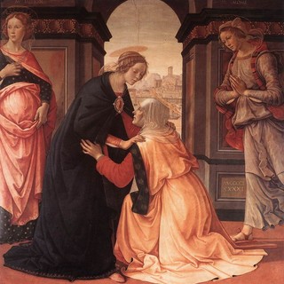 La Visitazione, opera di Domenico Ghirlandaio (1491), Museo del Louvre, Parigi