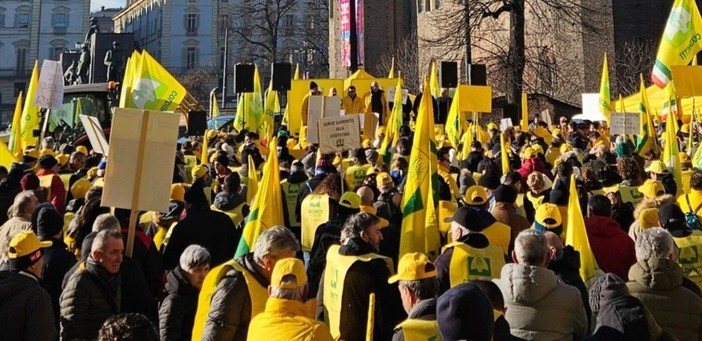 Manifestazione Coldiretti a Torino. foto pagina fb coldiretti piemonte