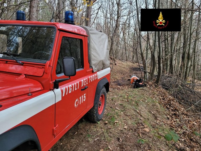 Demonte, principio d'incendio boschivo in località Podio