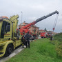 Recuperato il furgone precipitato nella scarpata a Mondovì tra via Langhe e viale Rimebranza