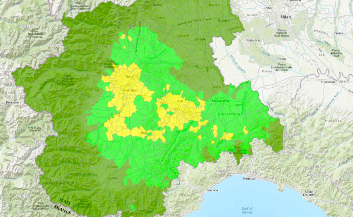 Nella mappa di Arpa la pre­vi­sio­ne sui valori di Pm10 per il gior­no in cor­so e i due gior­ni suc­ces­si­vi insieme a una va­lu­ta­zio­ne del­lo sta­to di qua­li­tà del­l’a­ria per i tren­ta gior­ni pre­ce­den­ti a quello in cor­so