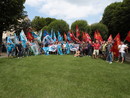 Anche in Granda lo sciopero dei metalmeccanici: un centinaio in presidio davanti a Confindustria [FOTO  E VIDEO]