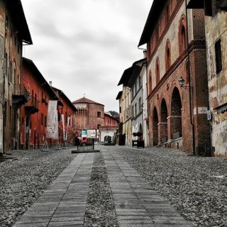 La salita al Castello di Saluzzo