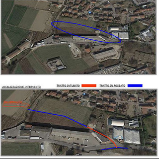 Le zone interessate dalle opere di sicurezza idrogeologica in strada di Mezzo ad Alba (Foto Comune di Alba)