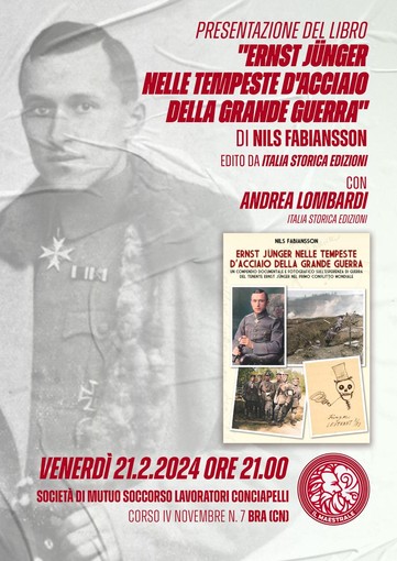 A Bra si presenta il libro “Ernst Jünger nelle tempeste d’acciaio della grande guerra”