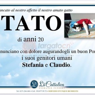 Il manifesto che annuncia la morte di Tato